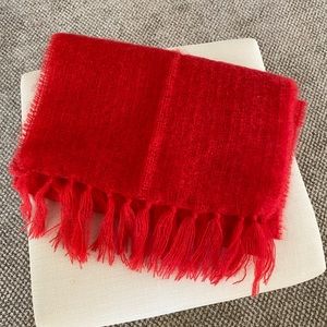 John Hanly & Co. Ltd. Red Mohair/Wool Scarf